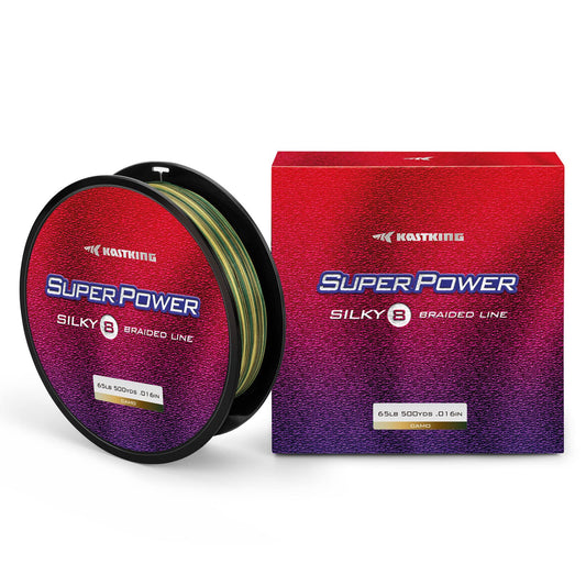 KastKing Superpower Silky8 Braided Fishing Line, Camo, 8 Strand, 8LB, 150Yds