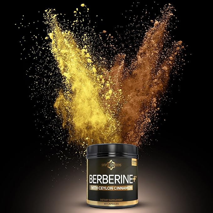 Berberine 1200mg HCL Plus Ceylon Cinnamon Capsules - Metabolic & Immune Support Berberine Supplement, AMPK Metabolic Activator Complex, Cardiovascular Support - Berberine HCL 1200 mg Capsules