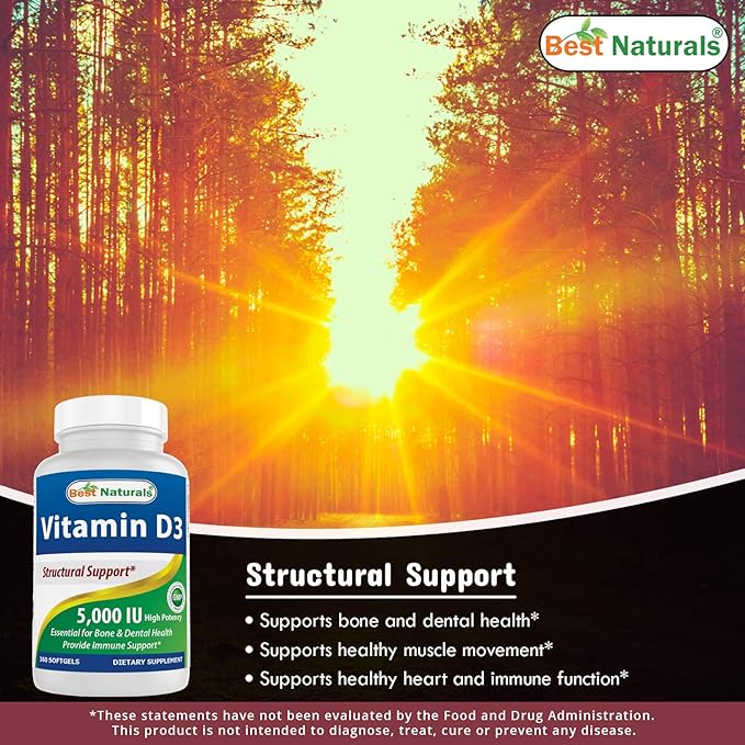 Best Naturals DHEA 25 mg & Vitamin D3 5000 IU
