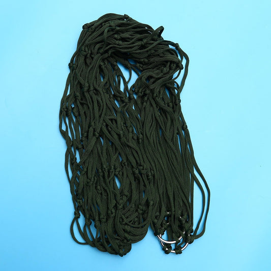 KALLORY 1Set Black Mesh Net Hammock for Hiking and Camping Trips