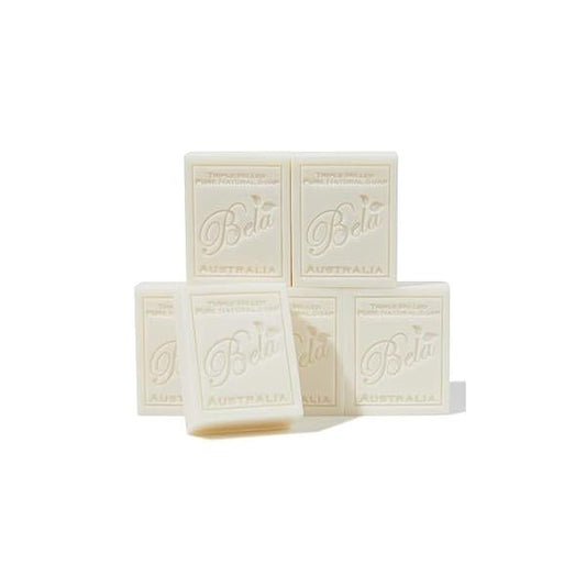 BELA Extra Creamy Goat Milk Soap 3.3 OZ Pack of 6, Long Lasting French Triple Milled Bar Enriched with Organic Shea Butter, Hand, Face and Body Wash Bar, Made in Australia