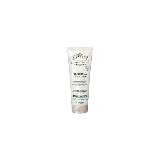 Il Salone Professional Keratin Hair Mask for Damaged - Formulated with Almond Oil + Vitamin E Strength & Hydration Dry Repair Smoothing Treatment (8.55 oz / 250 ml)