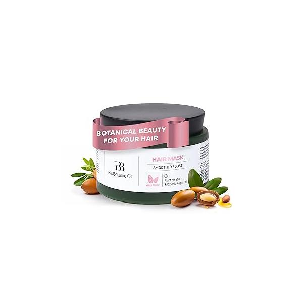 Bio Botanic Oil Hair Mask for Thin, Sparse & Brittle | Strengthens Restores Organic Castor Babassu Oils SLS-Free, Paraben-Free, Deeply Hydrating Softening 250ml
