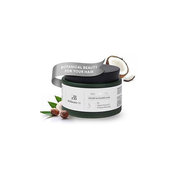 Bio Botanic Oil Hair Mask for Blonde & Bleached | Deep Hydration Anti-Brass Treatment Enriched with Organic Wheat Germ Obliphica Blue Pigment Formula SLS-Free, Paraben-Free 250ml