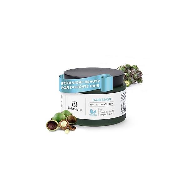 Bio Botanic Oil Hair Mask for Blonde & Bleached | Deep Hydration Anti-Brass Treatment Enriched with Organic Wheat Germ Obliphica Blue Pigment Formula SLS-Free, Paraben-Free 250ml